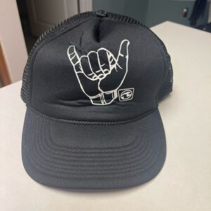 Ocean Current - Black snapback Hang Loose trucker cap